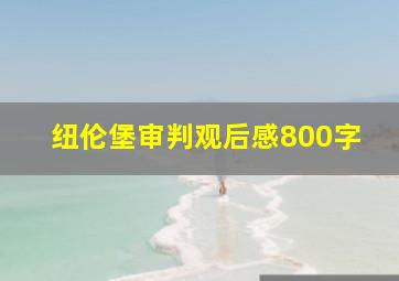 纽伦堡审判观后感800字