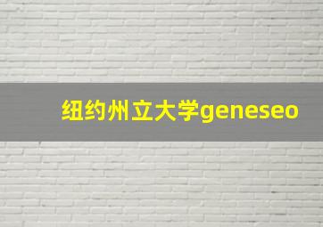 纽约州立大学geneseo