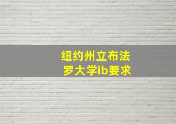 纽约州立布法罗大学ib要求