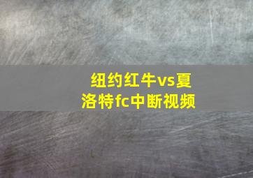 纽约红牛vs夏洛特fc中断视频