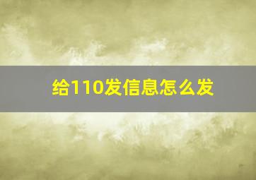 给110发信息怎么发