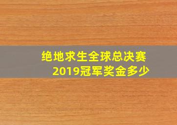 绝地求生全球总决赛2019冠军奖金多少