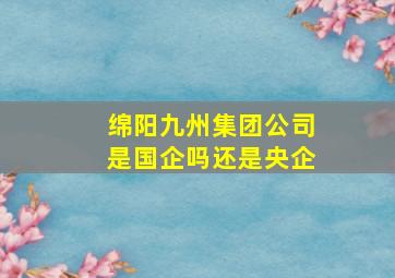 绵阳九州集团公司是国企吗还是央企