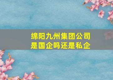 绵阳九州集团公司是国企吗还是私企