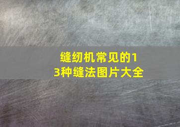 缝纫机常见的13种缝法图片大全