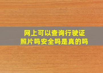 网上可以查询行驶证照片吗安全吗是真的吗