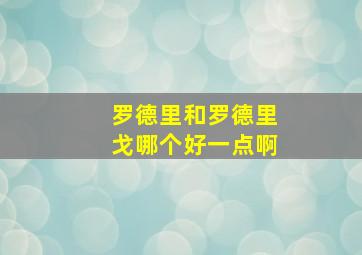 罗德里和罗德里戈哪个好一点啊