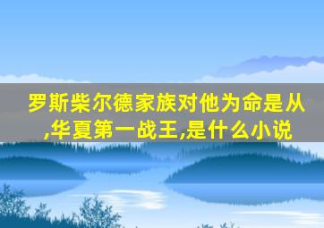 罗斯柴尔德家族对他为命是从,华夏第一战王,是什么小说