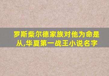 罗斯柴尔德家族对他为命是从,华夏第一战王小说名字