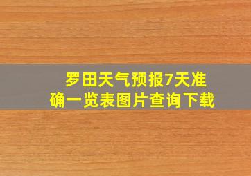 罗田天气预报7天准确一览表图片查询下载