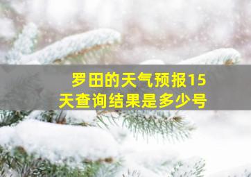 罗田的天气预报15天查询结果是多少号