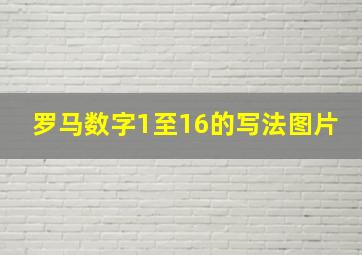 罗马数字1至16的写法图片