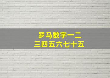 罗马数字一二三四五六七十五