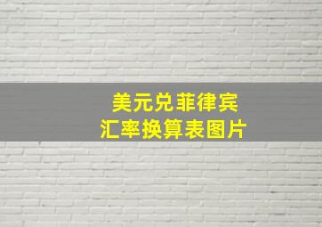 美元兑菲律宾汇率换算表图片