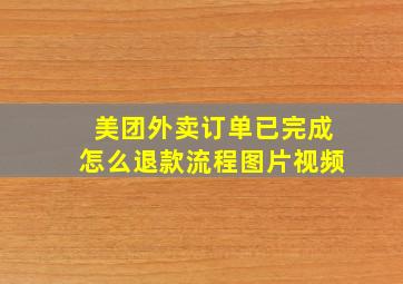 美团外卖订单已完成怎么退款流程图片视频