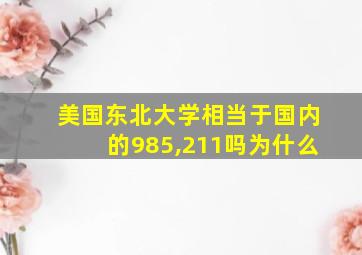 美国东北大学相当于国内的985,211吗为什么