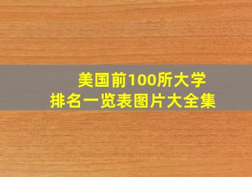 美国前100所大学排名一览表图片大全集