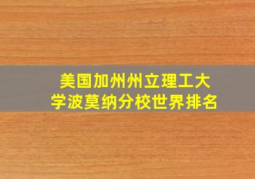 美国加州州立理工大学波莫纳分校世界排名