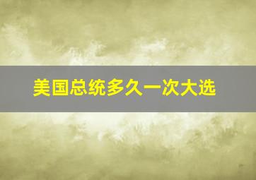 美国总统多久一次大选