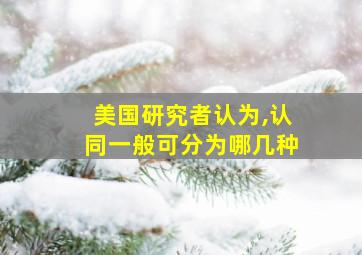 美国研究者认为,认同一般可分为哪几种