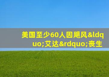 美国至少60人因飓风“艾达”丧生