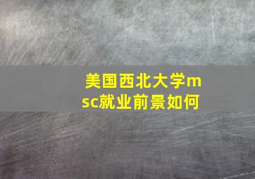 美国西北大学msc就业前景如何