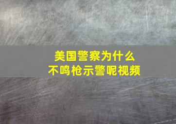 美国警察为什么不鸣枪示警呢视频