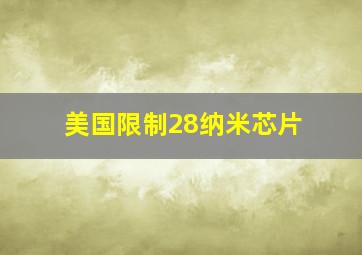 美国限制28纳米芯片