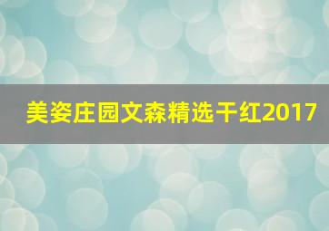 美姿庄园文森精选干红2017