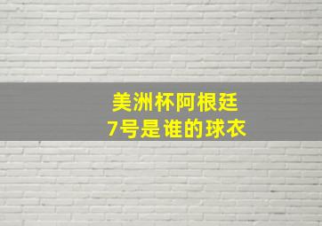 美洲杯阿根廷7号是谁的球衣