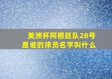 美洲杯阿根廷队28号是谁的球员名字叫什么