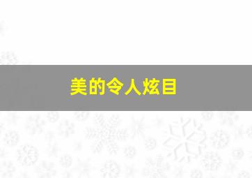 美的令人炫目