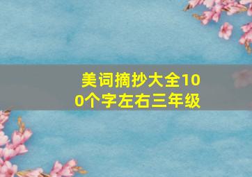 美词摘抄大全100个字左右三年级