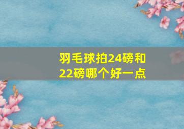 羽毛球拍24磅和22磅哪个好一点