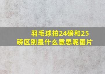 羽毛球拍24磅和25磅区别是什么意思呢图片