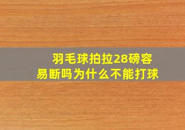 羽毛球拍拉28磅容易断吗为什么不能打球