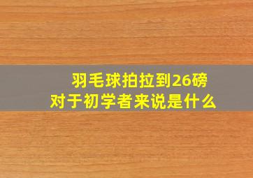 羽毛球拍拉到26磅对于初学者来说是什么