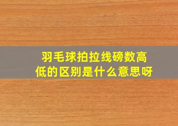 羽毛球拍拉线磅数高低的区别是什么意思呀