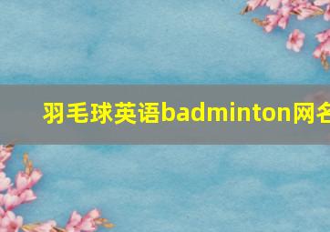 羽毛球英语badminton网名