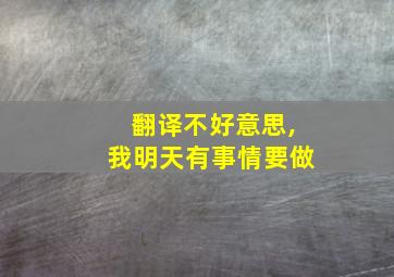 翻译不好意思,我明天有事情要做