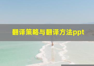 翻译策略与翻译方法ppt