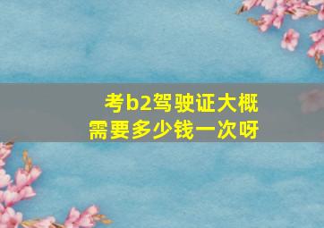 考b2驾驶证大概需要多少钱一次呀