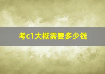 考c1大概需要多少钱