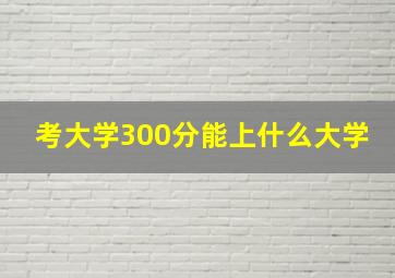 考大学300分能上什么大学