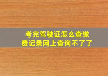 考完驾驶证怎么查缴费记录网上查询不了了