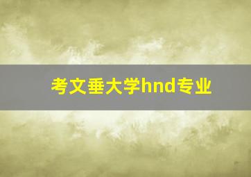 考文垂大学hnd专业