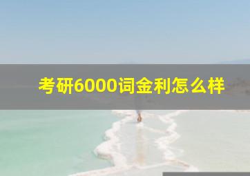 考研6000词金利怎么样