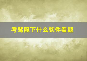 考驾照下什么软件看题