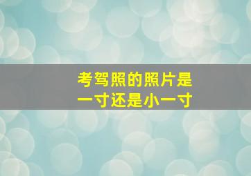 考驾照的照片是一寸还是小一寸