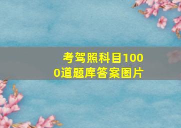 考驾照科目1000道题库答案图片